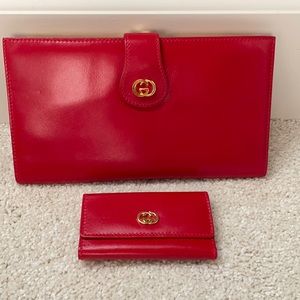 Gucci vintage wallet and key pouch set